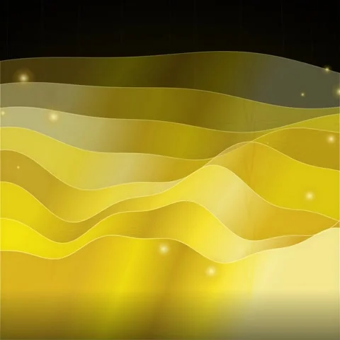 Golden Abstract Waves Background - Flowing Organic Shapes with Sparkle Lights Stock Footage 346283732