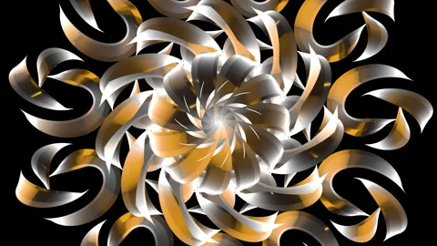 Golden abstract waves motion graphic Stock Footage 243448987