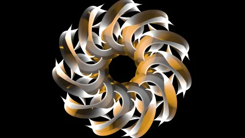 Golden abstract waves motion graphic Stock Footage 243449031