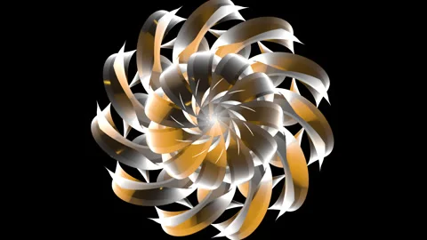 Golden abstract waves motion graphic Stock Footage 243449108