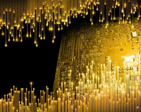 Golden age of computer technology Ilustração Stock
