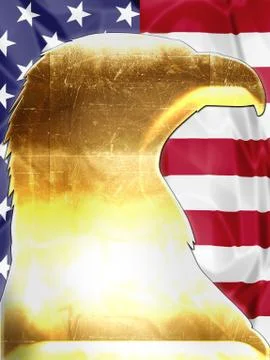 Golden American Eagle Stock Illustration