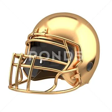 Golden American football helmet Stock Illustration