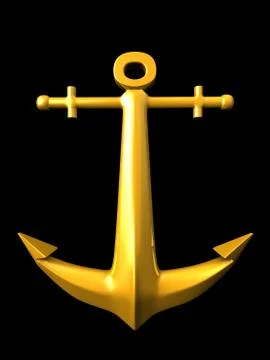 Golden anchor Ilustración de archivo