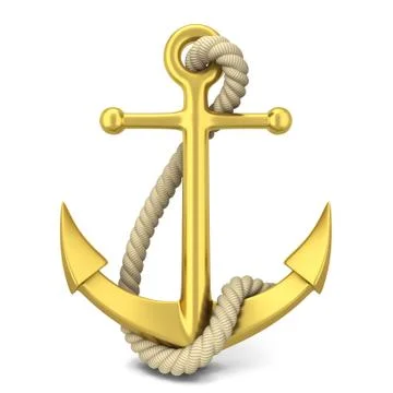 Golden anchor Stock Illustration