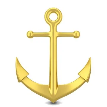 Golden anchor 스톡 일러스트