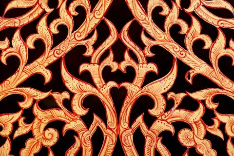 Golden ancient thai style pattern Stock Photos