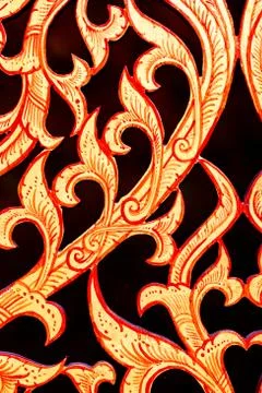 Golden ancient thai style pattern Stock Photos