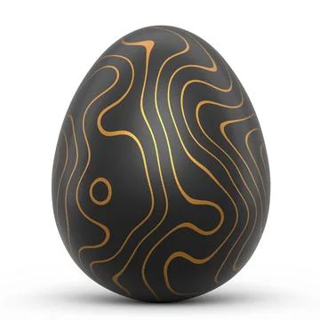 Golden and black Easter egg isolated on white background. Stockillustratie