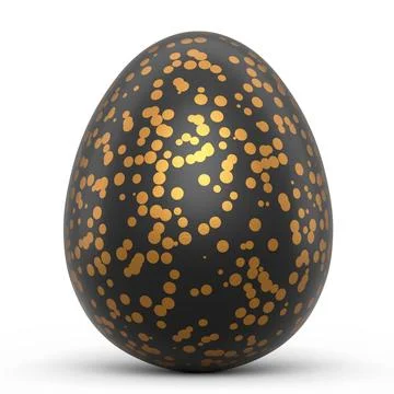 Golden and black Easter egg isolated on white background. Stock Illustration