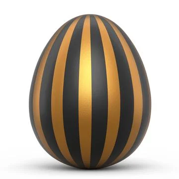 Golden and black Easter egg isolated on white background. Stock Illustration