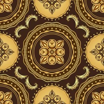 Golden and brown seamless pattern Stock Illustration