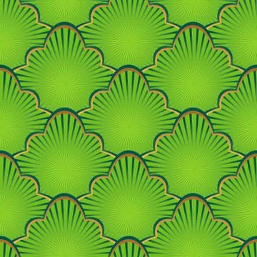 Golden and green seamless pattern Stock Illustration