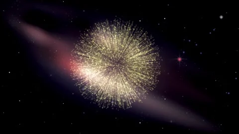 Golden and Purple Fireworks Exploding Against a Dark Nebula Background 스톡 동영상 329816332