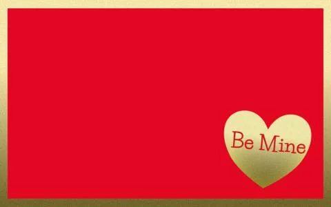 Golden And Red Background Be Mine Stock Illustration