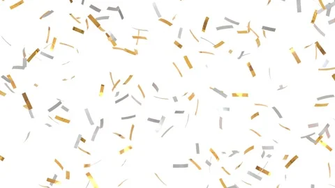 Golden and silver confetti that fall from above and stop 스톡 동영상 319068685