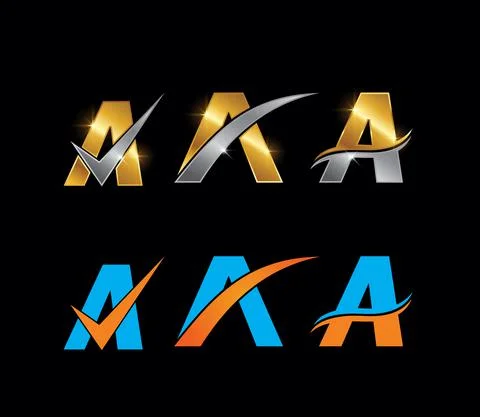 Golden and Silver Monogram Initial Letter A Stock Illustration