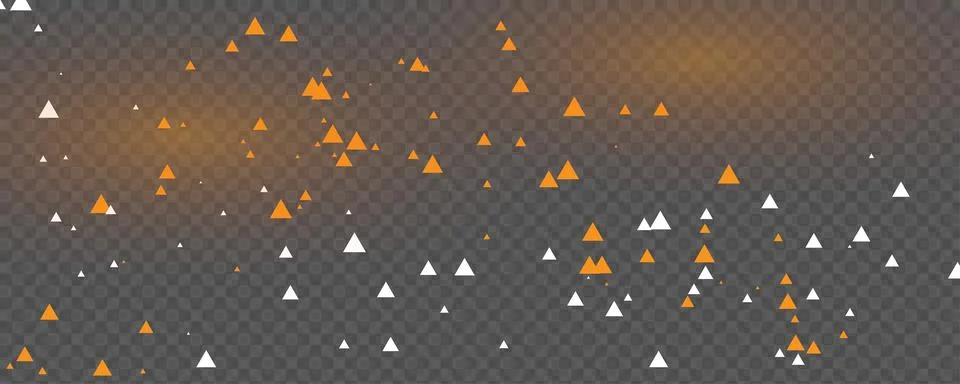 Golden and white confetti particles on transparent background Stock Illustration