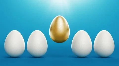 Golden and white easter egg, 3d rendering Stock Illustration