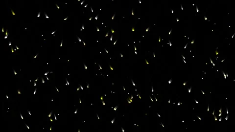 Golden and White Glowing Particles Floating on Black Background Vídeo Stock 344764369