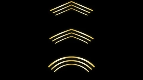 Golden Animated Lines Forming Dynamic Swipe Up and Arc Indicators on a Blac.. Video stock 347066405