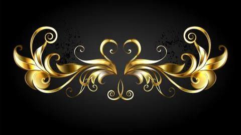 Golden antique frame scroll Stock Illustration