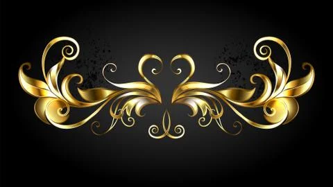 Golden antique frame scroll Stock Illustration