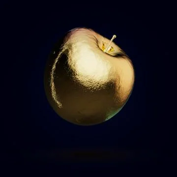Golden Apple Close-Up. Stock Illustration