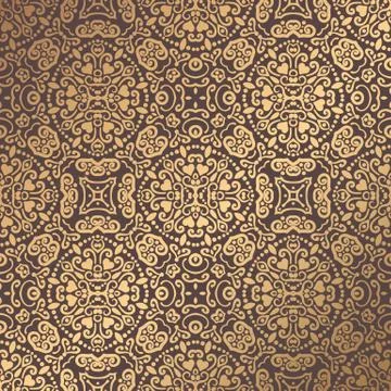 Golden Arabesque Pattern Illustrazione stock