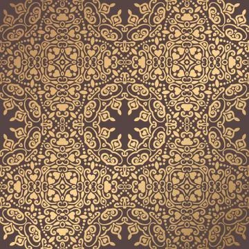 Golden Arabesque Pattern Stock Illustration