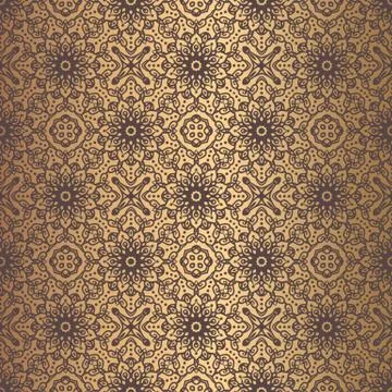 Golden Arabesque Pattern Stock Illustration