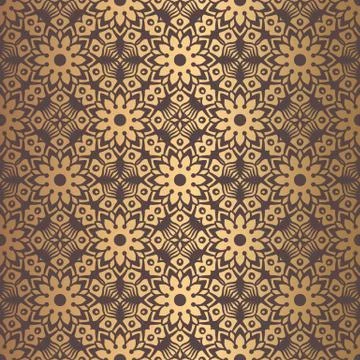 Golden Arabesque Pattern Stock Illustration