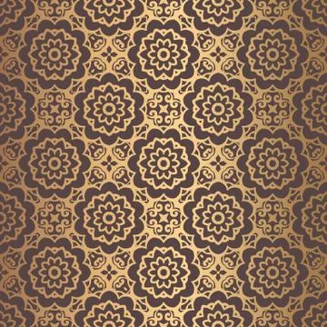 Golden Arabesque Pattern Stock Illustration