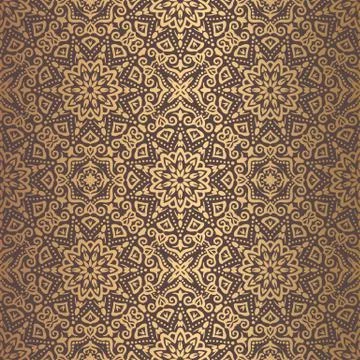 Golden Arabesque Pattern Stock Illustration