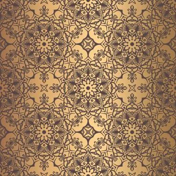Golden Arabesque Pattern Illustrazione stock