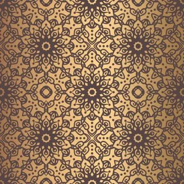 Golden Arabesque Pattern Stock Illustration