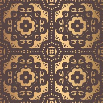 Golden Arabesque Pattern Stock Illustration