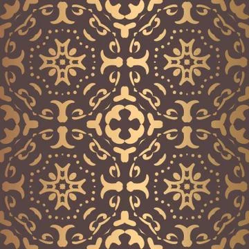 Golden Arabesque Pattern Stock Illustration