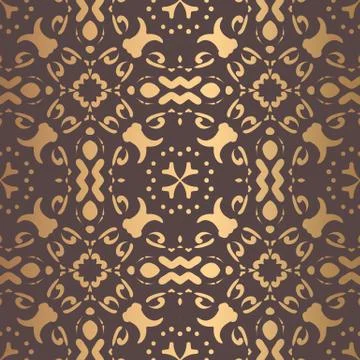 Golden Arabesque Pattern Stock Illustration