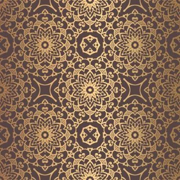 Golden Arabesque Pattern Stock Illustration