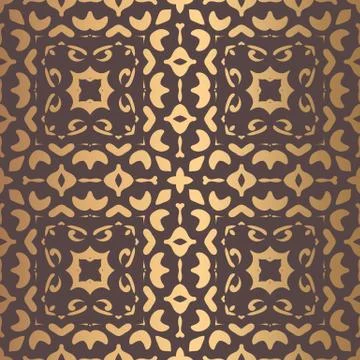 Golden Arabesque Pattern Stock Illustration