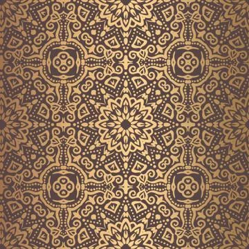 Golden Arabesque Pattern Stock Illustration