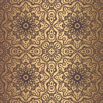 Golden Arabesque Pattern Stock Illustration