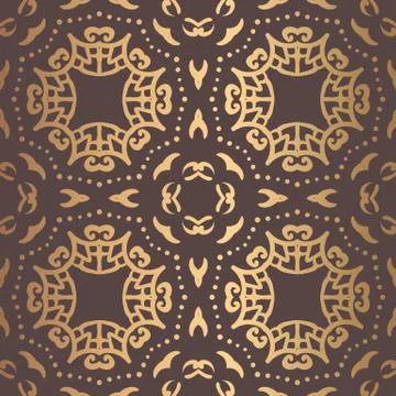 Golden Arabesque Pattern Illustrazione stock