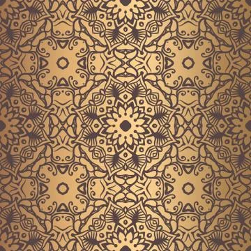 Golden Arabesque Pattern Stock Illustration