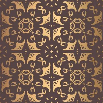 Golden Arabesque Pattern Stock Illustration