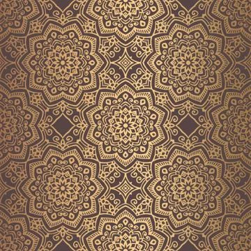 Golden Arabesque Pattern Stock Illustration