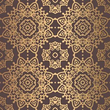 Golden Arabesque Pattern Stock Illustration