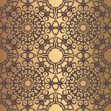 Golden Arabesque Pattern Illustrazione stock