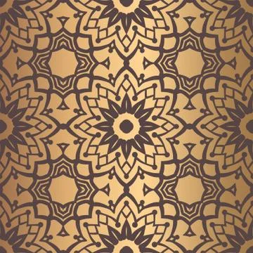 Golden Arabesque Pattern Stock Illustration
